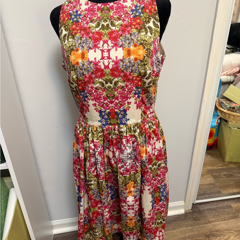 Maggy London Multicolor Floral Midi Dress